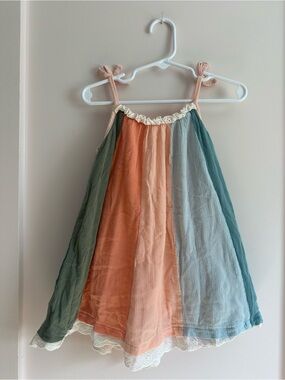 Matilda Jane Girls Multi-Color Stripe Sundress with Lace Trim